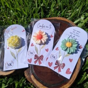Mini Velas Florales con Tarjeta Personalizada (Souvenirs)