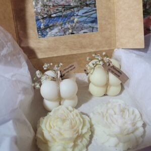 Velas Artesanales de Soja Decorativas | Modelos Bubble & Peonía